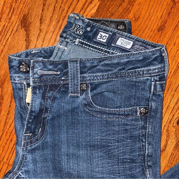 MISS ME Bootcut Jeans Wing Embellished Pockets Size 30 - Picture 6 of 7
